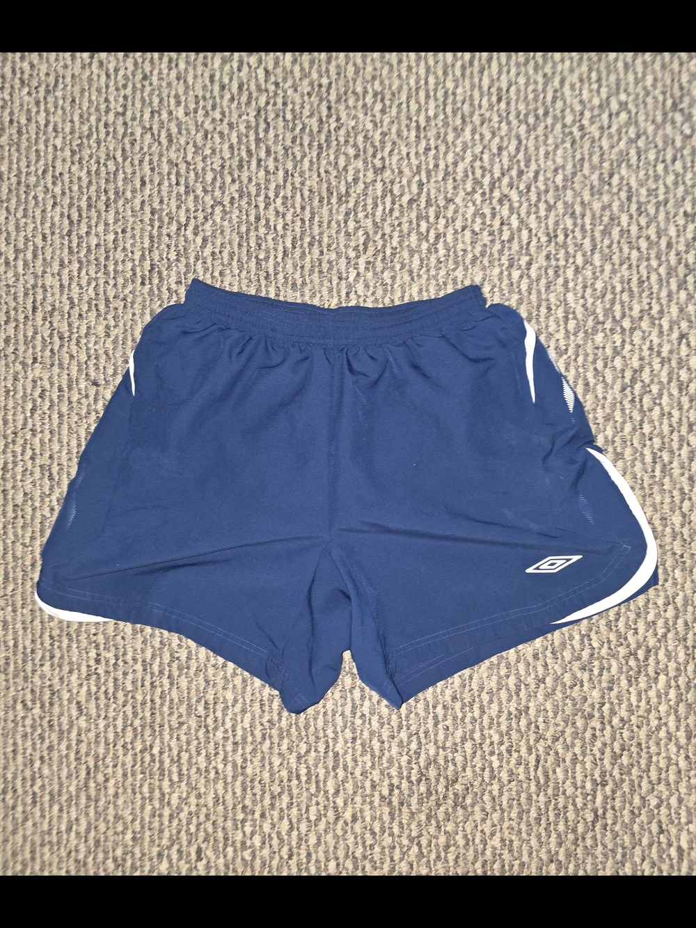 Umbro Navy Athletic Shorts with White Trim